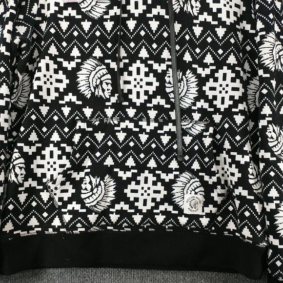 Hustle Gang Industrial Men's Pullover Hoodie Large Multi Fair Isle Elbow Patch - Picture 7 of 15